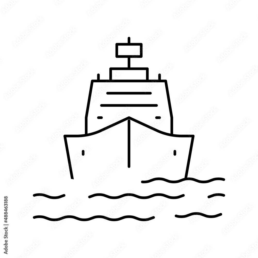 ship entering in port line icon vector illustration ship entering in port line icon vector illustration