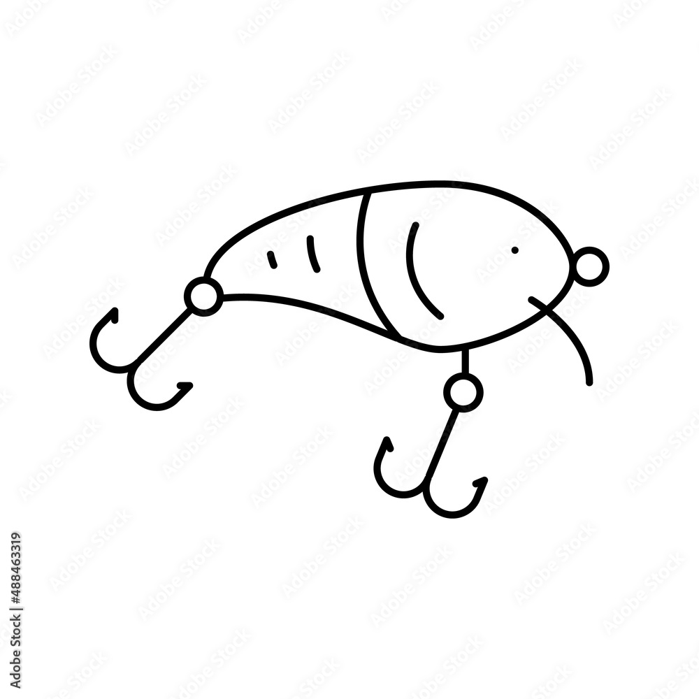 crankbait fishing accessory line icon vector illustration crankbait fishing accessory line icon vector illustration