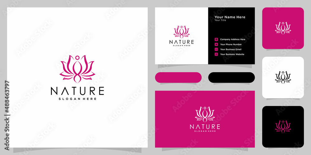 Flower Lotus Logo design vector template