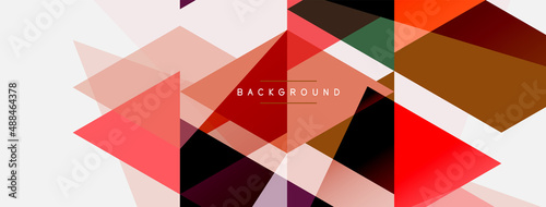 Color triangles composition, geometric abstract background. Techno or business concept, pattern for wallpaper, banner, background, landing page