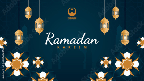 Islamic style ramadan kareem and eid decorative banner