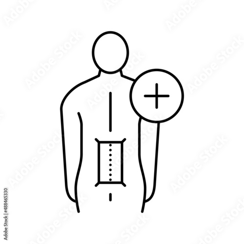 spinal surgery line icon vector illustration