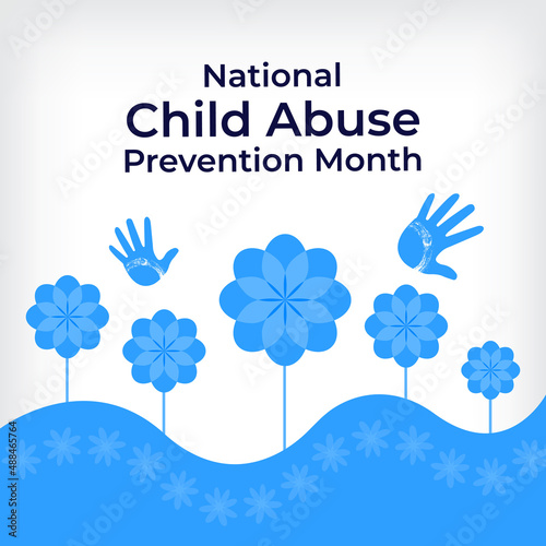 Child Abuse Prevention Month in April for Children protection in the United States. Safety month template for background, banner, illustration, card, poster vector.