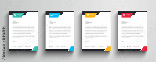 Clean and simple corporate company business letterhead template with color variation bundle