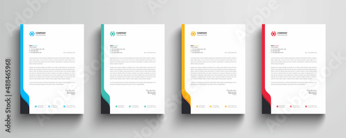Modern and minimalist company business letterhead template with color variation bundle