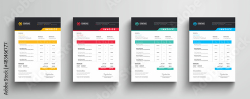 Modern and creative corporate company invoice template  |  Invoice design with color variation theme photo