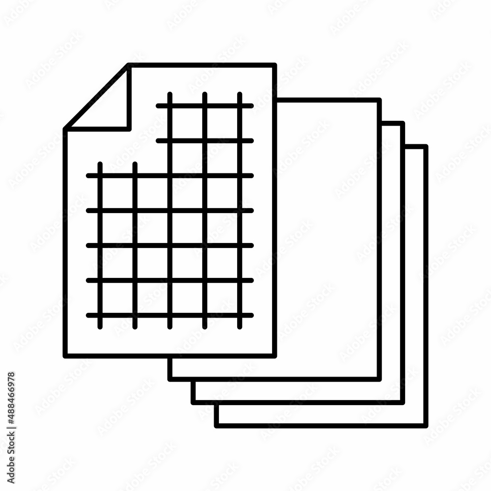 chart paper list line icon vector illustration chart paper list line icon vector illustration