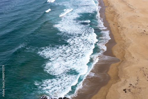 A view on the beach and waves