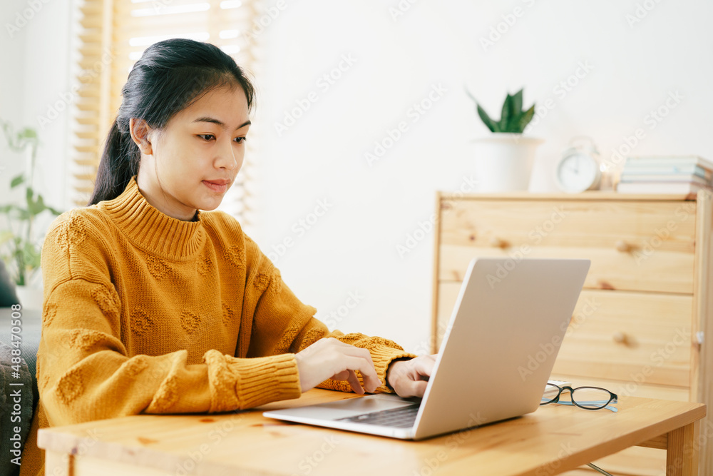 Beautiful Asian woman using a laptop computer Beautiful Asian woman using a laptop computer