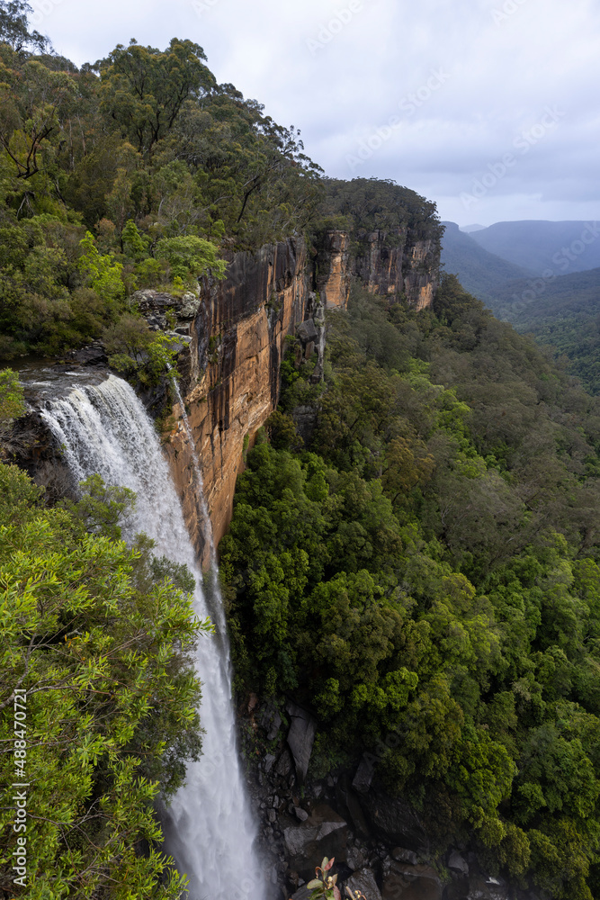 Fitzroy Falls at the Yarrunga Valley lookout point in NSW, Australia Fitzroy Falls at the Yarrunga Valley lookout point in NSW, Australia