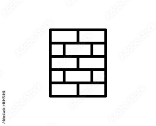 Brick wall premium line icon. Simple high quality pictogram. Modern outline style icons. Stroke vector illustration on a white background.