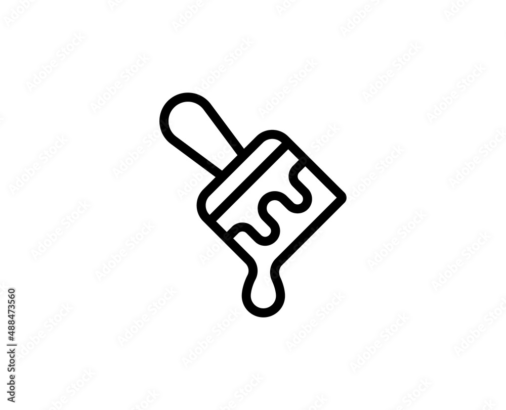 Line brush icon isolated on white background. Outline symbol for website design, mobile application, ui. Paint pictogram. Vector illustration, editorial stroсk. Line brush icon isolated on white background. Outline symbol for website design, mobile application, ui. Paint pictogram. Vector illustration, editorial stroсk.