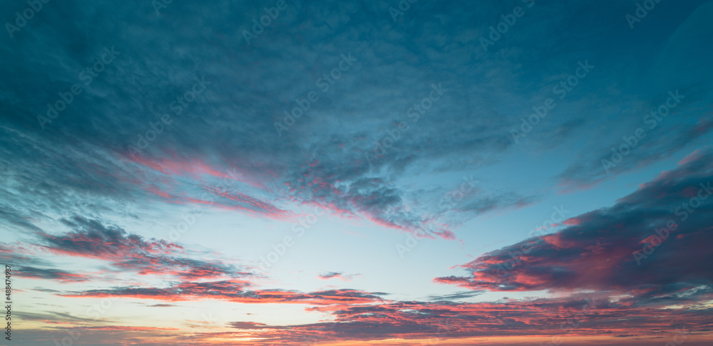 sunset sky with clouds background	
