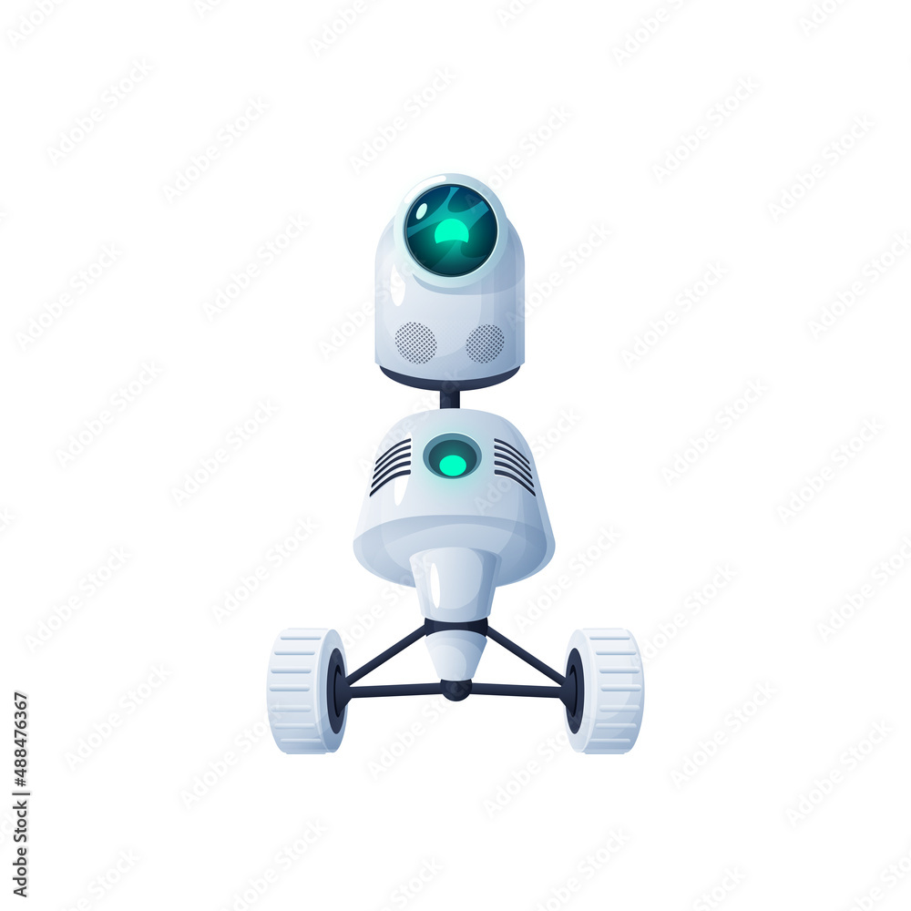 Robot bionic man of metal and plastic, future assistant worker, sci fi alien isolated. Vector electronic cyber machine, android toy on remote control. Electronic futuristic character smart helper Robot bionic man of metal and plastic, future assistant worker, sci fi alien isolated. Vector electronic cyber machine, android toy on remote control. Electronic futuristic character smart helper