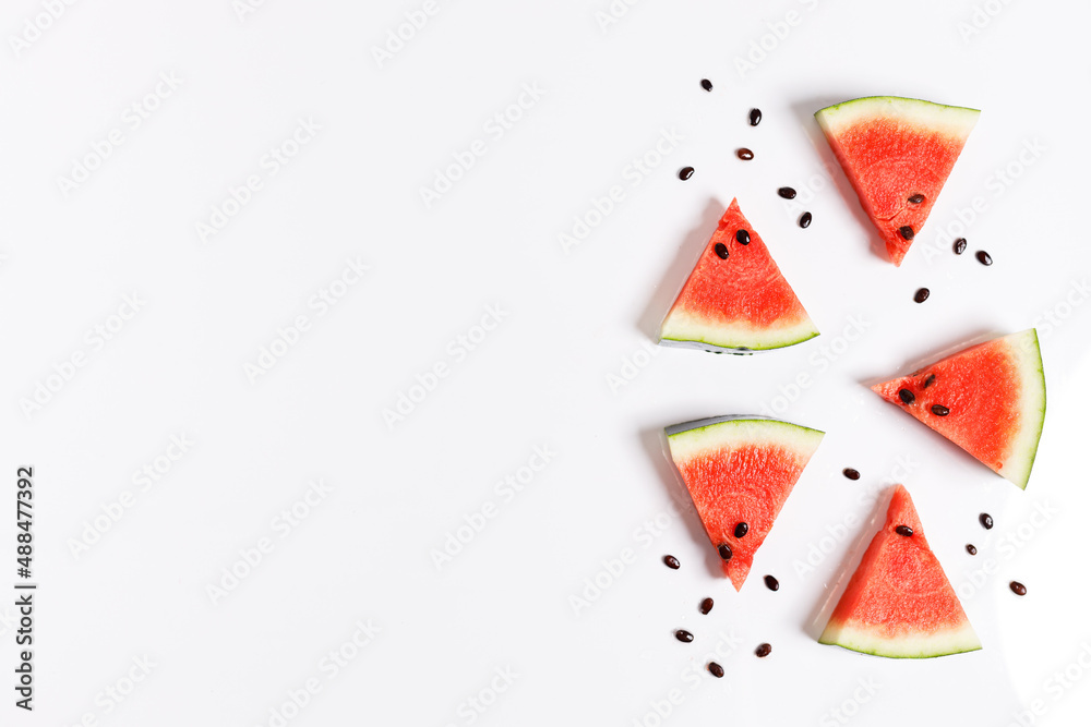 Fresh red watermelon slices