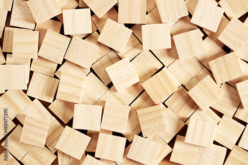 Wood blocks background with empty blocks