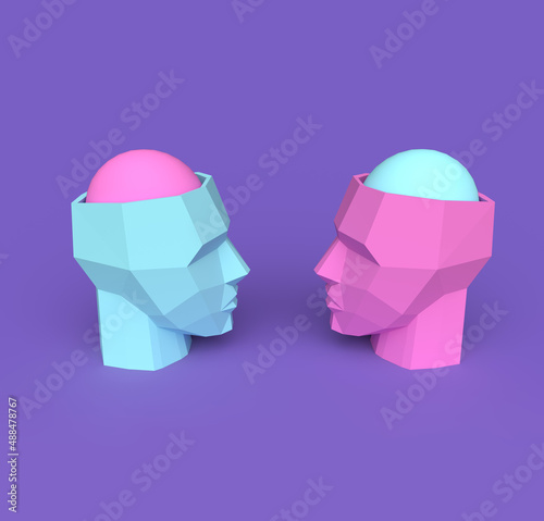 understand your opponent way of thinking - 3d illistration