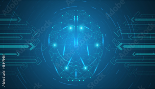 Abstract polygonal brain