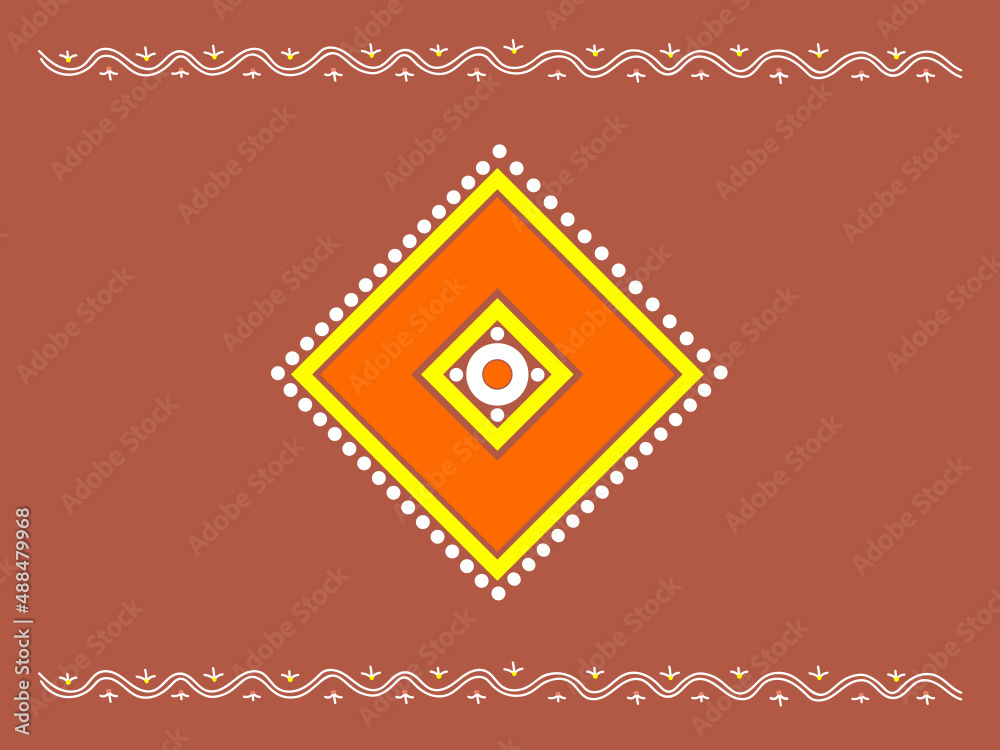 Traditional Indian ornament. Square vector pattern.