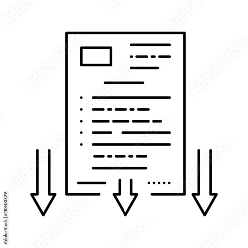 lawsuit document line icon vector illustration