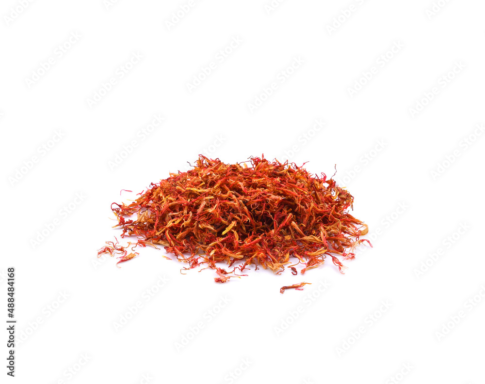 Naklejka premium Safflower dried on white background