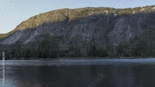 Timelapse of a mountain in Norway, sunrise. photo