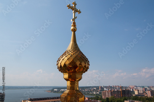 church domes in gold close