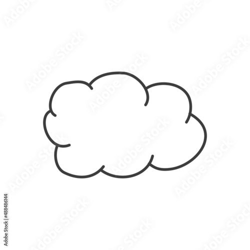 Empty hand drawn cloud for notes isolated outline icon. Vector talk chat doodle, announcement information cloud, dialogue or conversation sign. Dialog communication message box, chatting memo