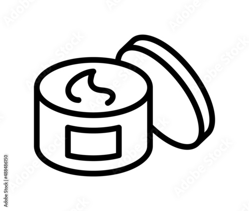 Cosmetics flat line icon. Outline sign face cream for mobile concept and web design, store