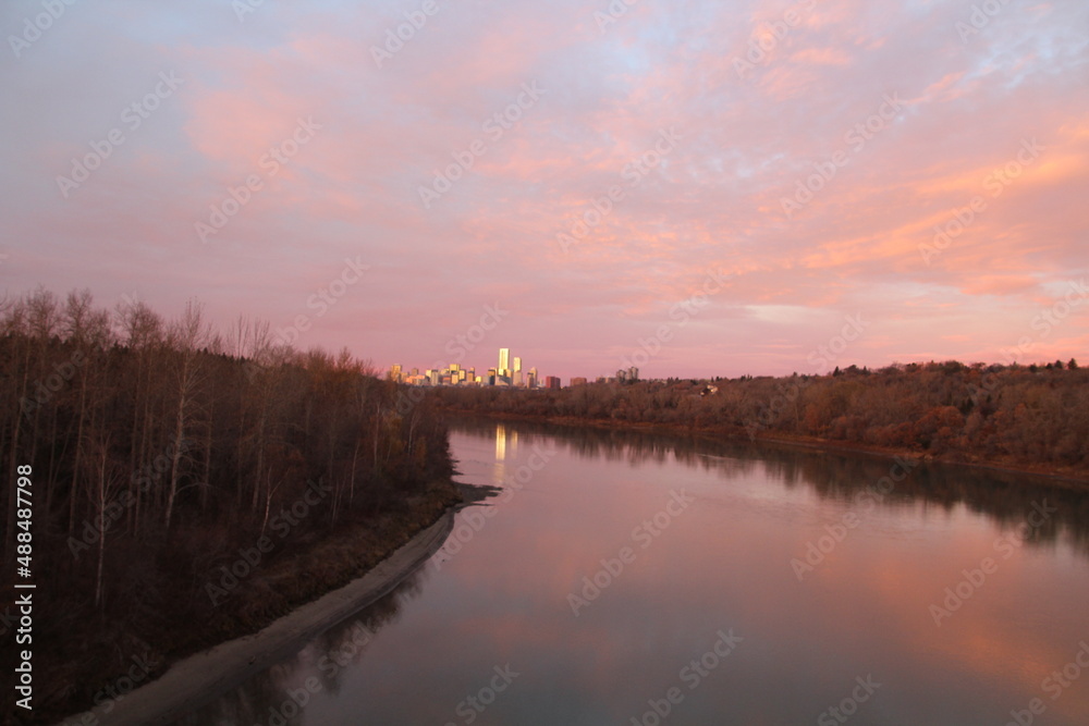 sunrise over river