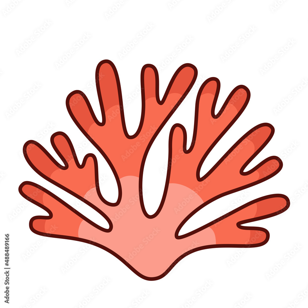 Vector coral icon isolated on white background, illustration of sea coral plant. Vector coral icon isolated on white background, illustration of sea coral plant.