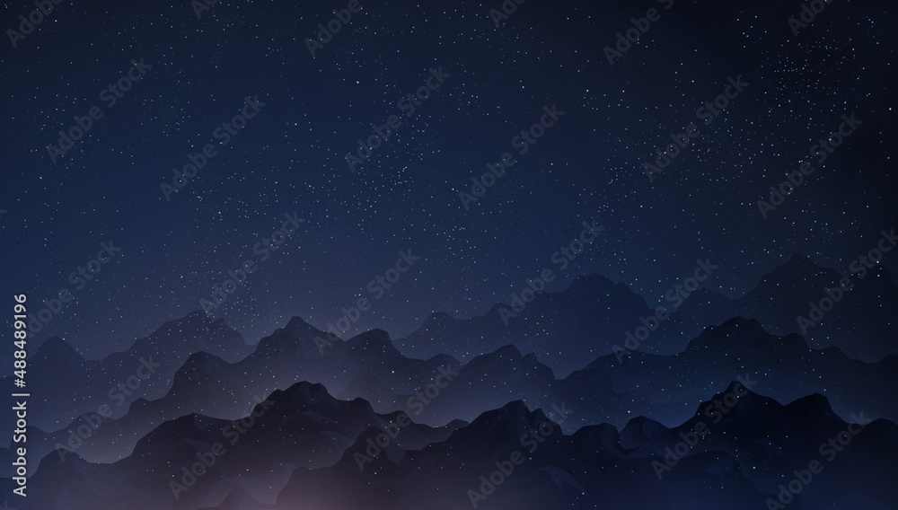 starry night sky and mountain landscape wallpapers mountains backgrounds
