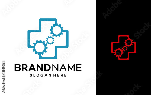 Gear Health Medical Icon Element. Health Medical Logo Design Template Illustration Vector