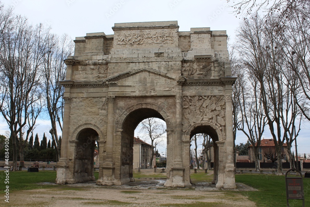 L'arc de triomphe d'Orange, ville de Orange, département du Vaucluse, France