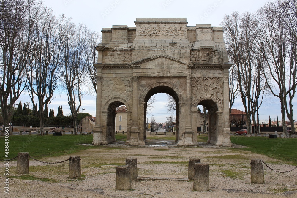 L'arc de triomphe d'Orange, ville de Orange, département du Vaucluse, France