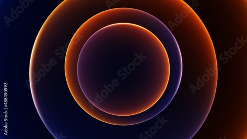 Abstract graphic gradient circle pastel background in orange and purple. Concept 3D illustration for teaser trailer product sales showcase ad templates with minimalist elegant announcement copy space photo