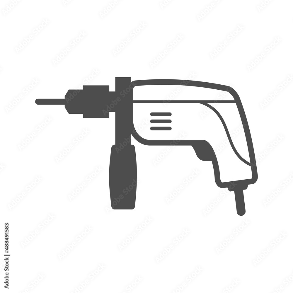 Drill, vector construction and repair tool icon Drill, vector construction and repair tool icon