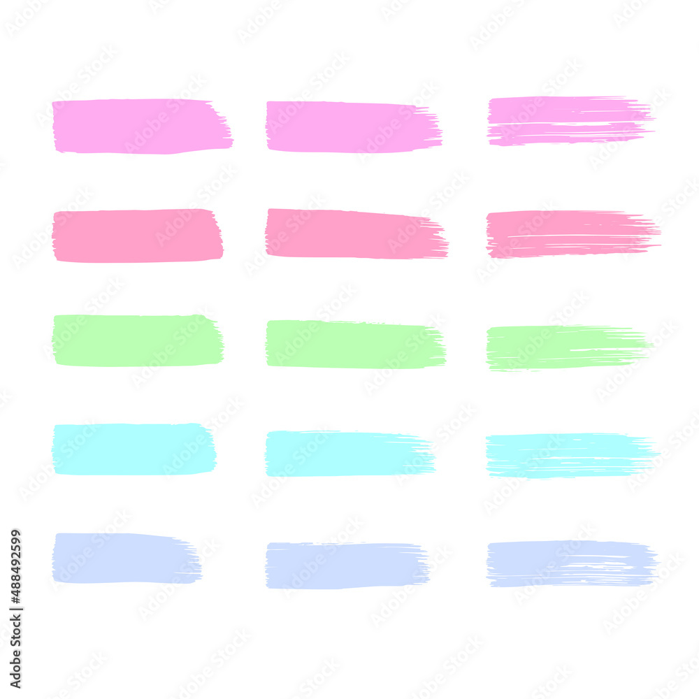 Set of brushes isolated on white background, collection of brush strokes, watercolor designs and dirty textures. creative concept art vector illustration Set of brushes isolated on white background, collection of brush strokes, watercolor designs and dirty textures. creative concept art vector illustration
