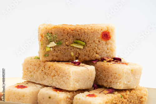 Milkcake Kalakand Burfi Or Alwar Ka Mawa Barfi Mithai Is Made Of Khoya Mawa Malai Badam Khoa Ghee Mava Badaam Kaju Pista Is Enjoyed On Deepawali, Dussehra, Navaratri, Rakshabandhan, Rakhi Janmasthami