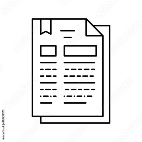protocol document line icon vector illustration