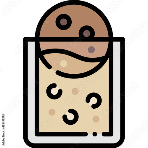 cookie and milk filled outline icon