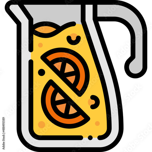 infused water filled outline icon