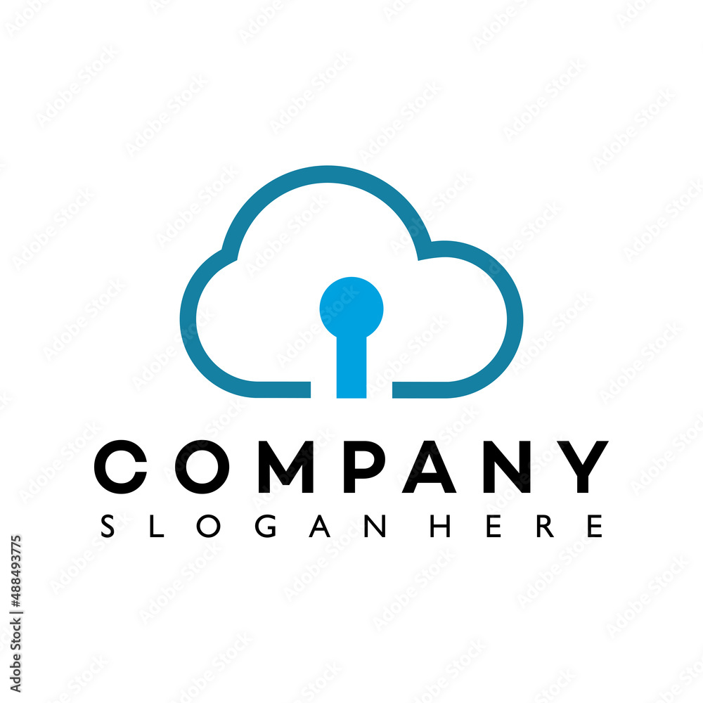 Cloud Locked Template Design Vector Cloud Locked Template Design Vector