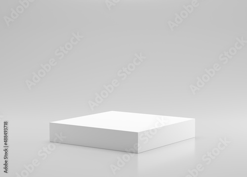 Fotografia Blank white podium platform or pedestal with white background for product display