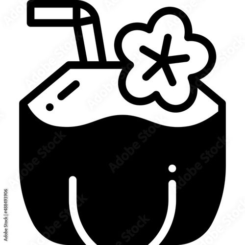 coconut drink solid line icon