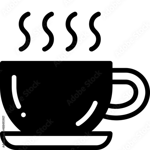 coffee cup solid line icon
