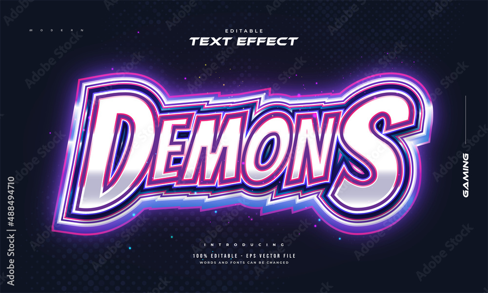 Editable E-sport Text Style with Glowing Colorful Neon Effect