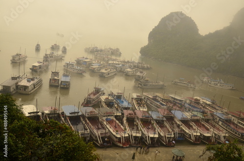 Views of Ha Noi Bay in a cloudy and misty day.