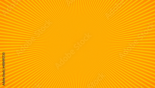 Bright orange and yellow rays vector background