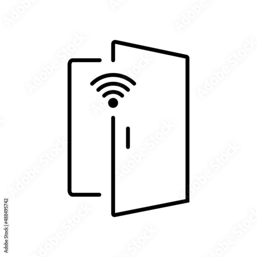 Wireless door outline icon vector automatic opening door modern entrance. For your web site design, logo, app, UI. illustration